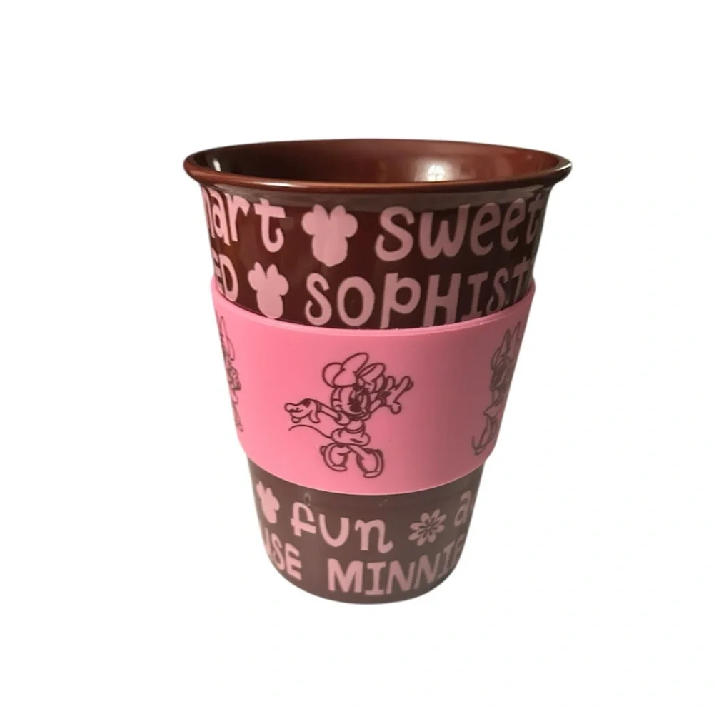 Disney Parks Minnie Mouse Ceramic Mug‎ – Rubber Grip – Cute & Collectible!